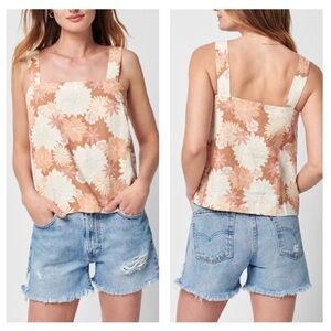 Faherty Summer Sands Linen Tank In Warm Jicaro Island Large